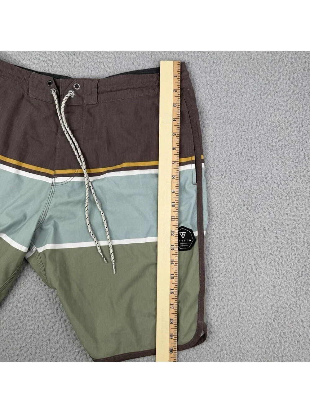 Vissla Upcycled Coconut Fabric Colorblock Boardshorts Hybrid Swim Men's 34x9
